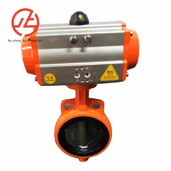 Bronze, aço inoxidável fundido ou terminal de ferro, wafer e flange Válvula borboleta industrial RF para controle com atuador pneumático